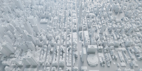model city new york usa map tall buildings 3d illustration