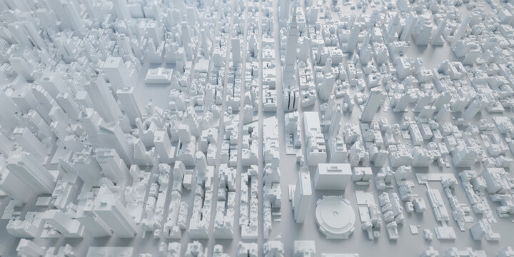 model city new york usa map tall buildings 3d illustration