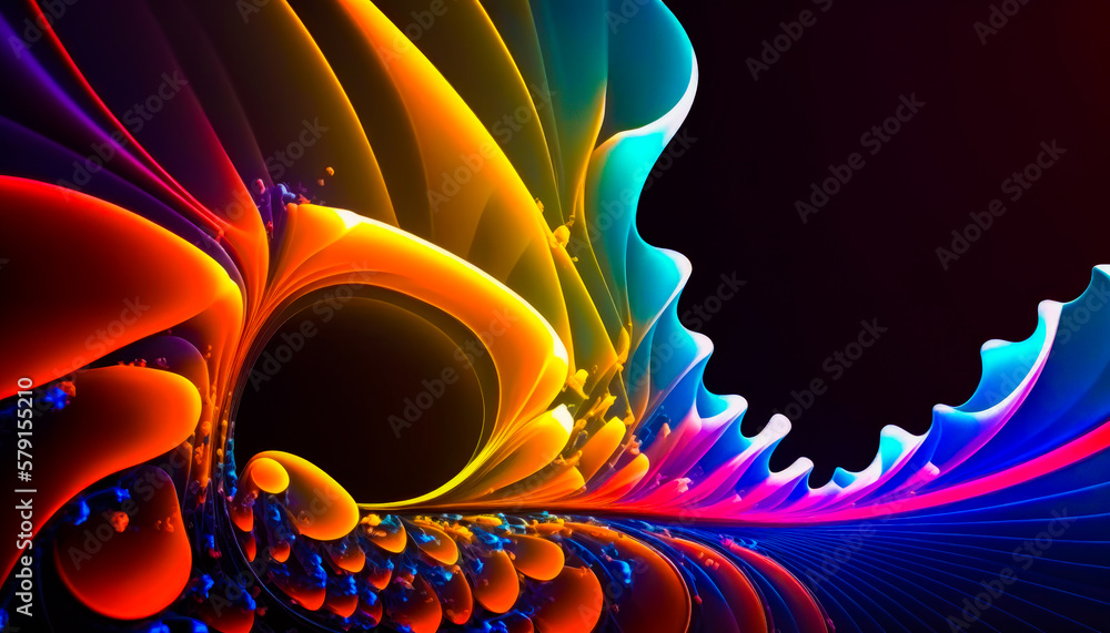 Poster colorful abstract background with swirls. generative ai.