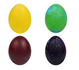 Painted Easter eggs isolated on a white background. Clipping path.