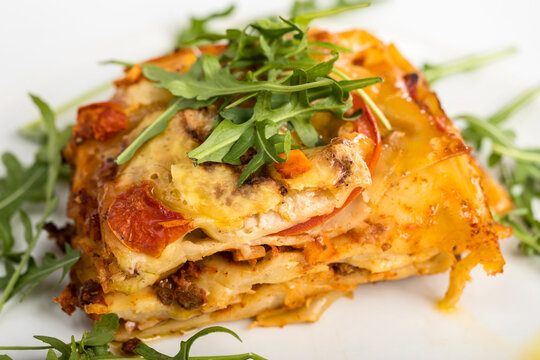 lasagna with arugula