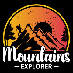 Adventures mountains Outdoors Vector illustration t-shirt design Graphic T-Shirt Design