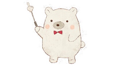指差し棒を左向きに持つクマ(jpg)