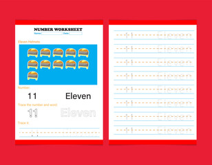 Obraz premium Number 11 Counting And Tracing 