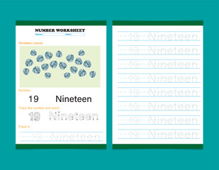 Number 19 Counting And Tracing 