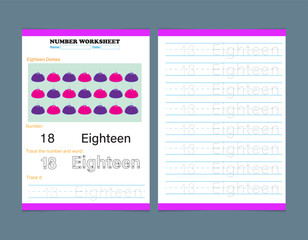 Number 18 Counting And Tracing 