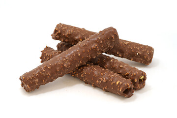 Chocolate cones on a monochrome background