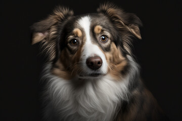 Majestic Australian Shepherd on Dark Background - The Perfect Combination of Intelligence and Beauty