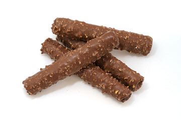 Chocolate cones on a monochrome background