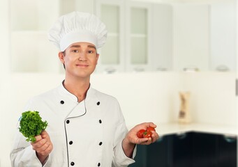 Gastronomy expert professional chef posing