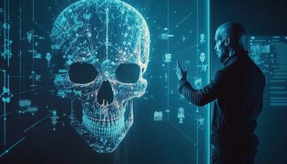 A pirate coding a ransomware