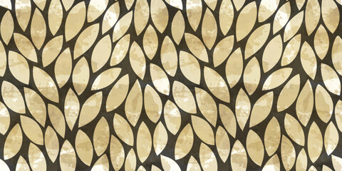 Watercolor leaves seamless vector pattern. foliage leaves background, textured jungle print