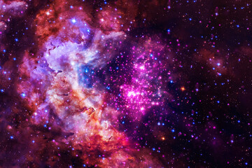Fototapeta na wymiar Beautiful purple space nebula. Elements of this image furnishing NASA.