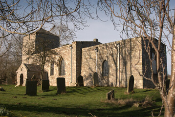 low view of Edlingham 11th century church near Alnwick