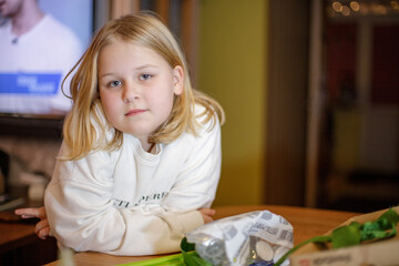 Portrait of a girl, smile js school holidays