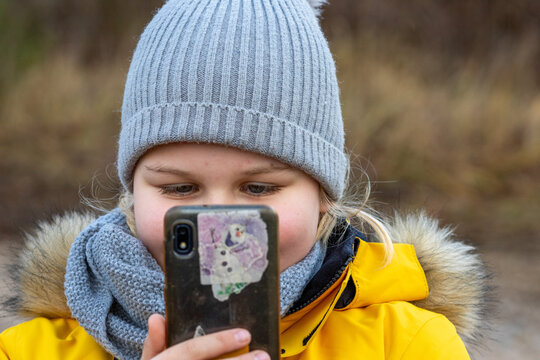 The girl in the autumn forest. Northern girl.