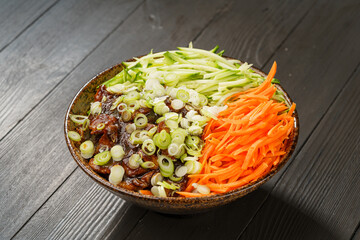 Traditional Jajangmyeon on a simple background