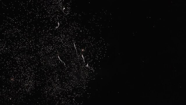 Vibrant nighttime fireworks show with space for text