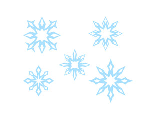 Sharp Geometric Blue Snowflakes