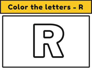 Alphabet letter R. Tracing Worksheet. ABC Activities and Exercises for kids. fun printable pages, educational games for kids