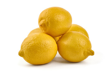 Fresh lemon, isolated on white background.