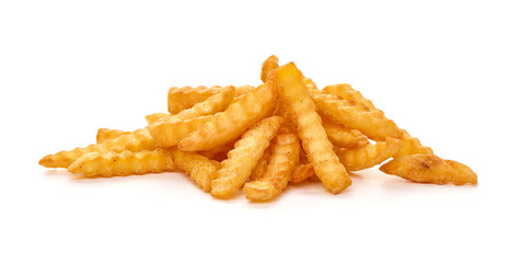 French fries, isolated on white background.