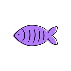 French April Fool's Day. Poisson d'avril. One color fish for your design. White background. Vector illustration