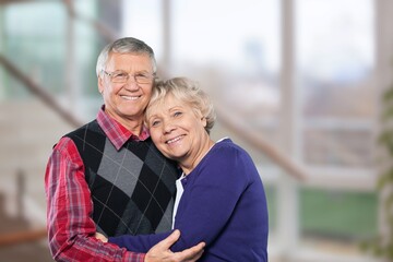 Happy senior couple have fun together