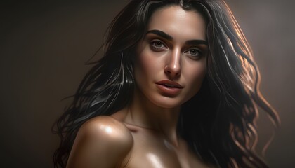 Fototapeta premium Persian Beauty in Latex: A Photorealistic Photoshoot, generative AI