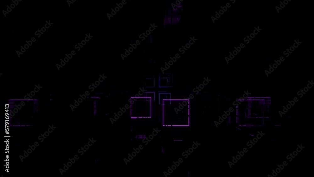 Aufkleber neon flash light structures. hi-tech neon sci-fi tunel. trendy neon glow lines form pattern and cons