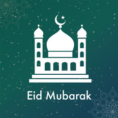 Beautiful Eid Mubarak Greetings card vector