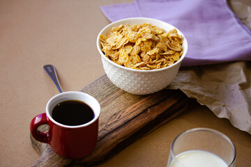 BREAKFAST cup of coffee WITH CEREAL