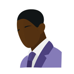 Stylish African-American businessman on white background