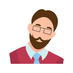 Stylish bearded businessman on white background