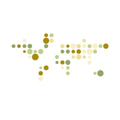 World Silhouette Pixelated pattern map illustration