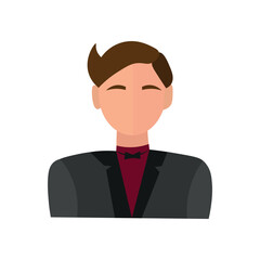 Stylish businessman on white background