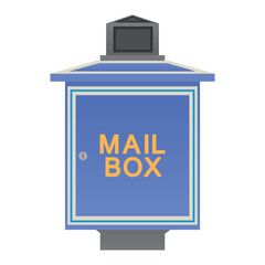 Blue mailbox on white background