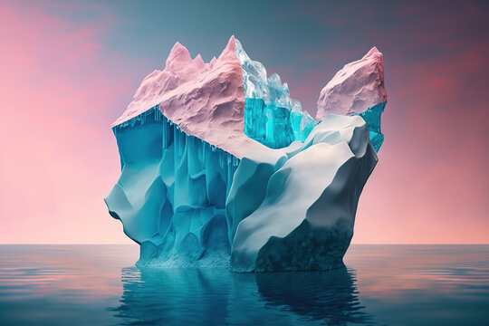 Beautiful iceberg in the sea. AI generated image.