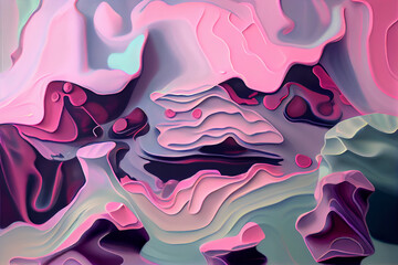 Pastel Wavy Abstract Wallpaper - AI Generated 
