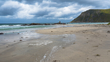 Beach on Lofoten Best place for Arctic surfing