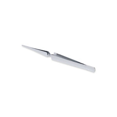 Metal curved tweezers isolated over white background