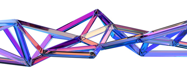 Colorful glass structure, 3d render