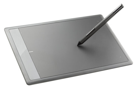Modern unbranded graphic tablet isolated on transparent background
