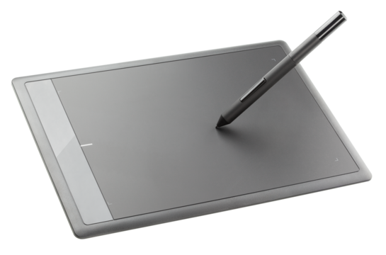 Modern unbranded graphic tablet isolated on transparent background