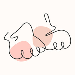 Cat paw footprint continuous line icon.Foot silhouette.Veterinary,animal protection concept.Modern style linear logo