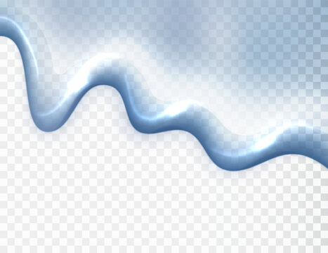 Blue transparent liquid serum isolated on transparent background. Cream gel cosmetic flow texture. Vector liquid smooth border template for design