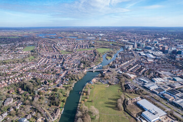 Fototapeta na wymiar beautiful aerial view of the Reading, Berkshire, England