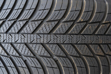 Tire protector. Automobile wheel close-up. Background with selective focus and copy space