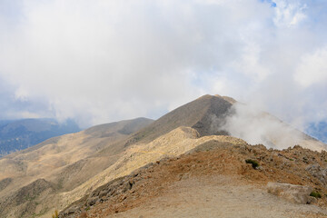 View from the top of Mount Tahtali of Antalya province in Turkey. Popular tourist spot for sightseeing and skydiving