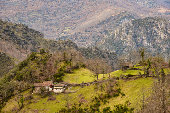 Pando village, Somiedo Natural Park, Asturias, Spain